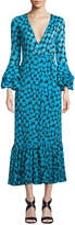 Thumbnail for your product : Diane von Furstenberg Printed Ruffle-Sleeve Silk Wrap Dress
