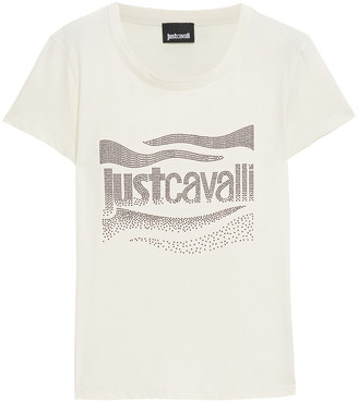Just Cavalli Crystal-embellished Cotton-jersey T-shirt
