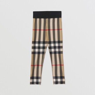 Burberry Childrens Check Stretch Jersey Leggings