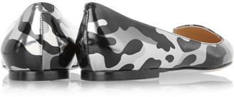 Jimmy Choo Attila metallic camouflage-print leather point-toe flats