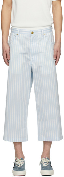 blue striped trousers