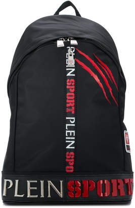 Plein Sport logo patch backpack