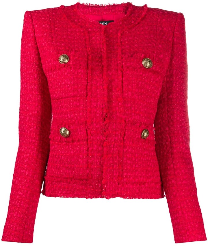 tweed jacket red