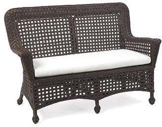 The Well Appointed House Wicker Riviera Settee with Cushion in Variety Colors