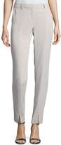 St. John Collection Classic Stretch Cady Ankle Pants, Light Gray