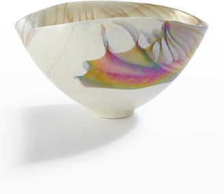 Global Views Large Oval Bowl, Ivory/Amber