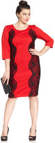 Thumbnail for your product : Trixxi Plus Size Three-Quarter-Sleeve Lace Bodycon Dress