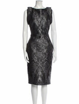 Thumbnail for your product : Antonio Berardi Printed Midi Length Dress w/ Tags Silver
