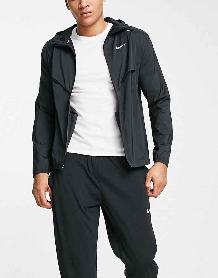 Nike Running Windrunner packable jacket in black - ShopStyle