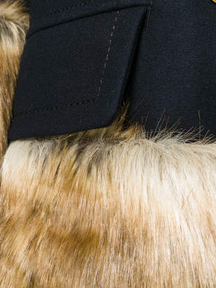 Sacai double breasted faux fur coat