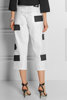 Thumbnail for your product : Kenzo Striped cropped wide-leg jeans