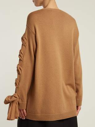 Valentino Laced Cashmere Sweater - Womens - Camel