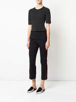 Thumbnail for your product : Le Ciel Bleu lateral stripes cropped trousers