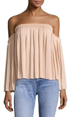Elizabeth and James Emelyn Pleated Off-The-Shoulder Top