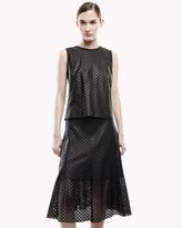 Thumbnail for your product : Theory Mowita L Top in Lasercut Leather