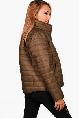 boohoo Quilted Funnel Neck Jacket