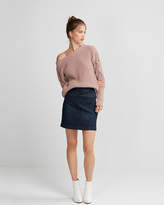 Thumbnail for your product : Express Corset Front Denim Mini Skirt