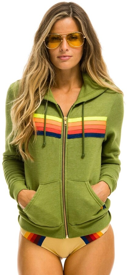 Rainbow Stripe Neon Rainbow Hoodie Aviator Nation NEW COLOURWAY