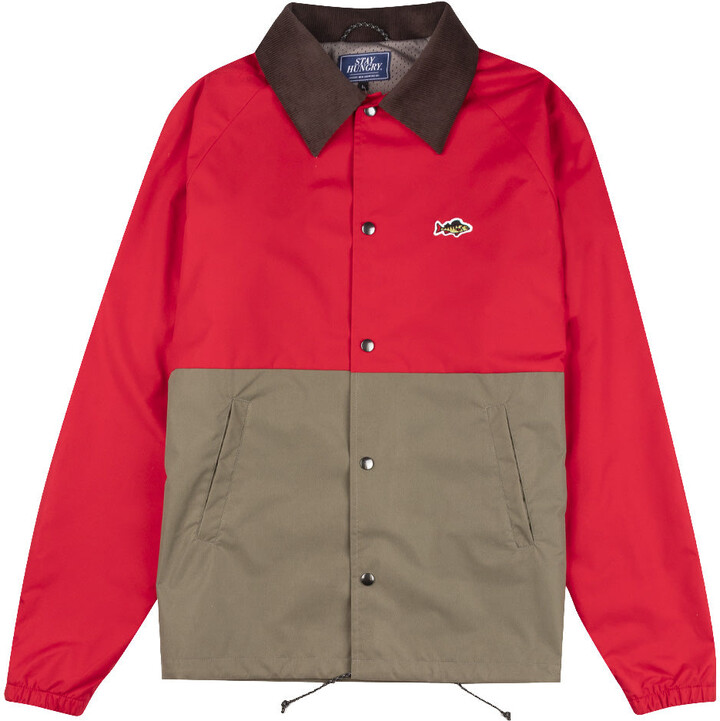 Stay Hungry Aborre Colorblock Coach Jacket Red / Khaki - ShopStyle