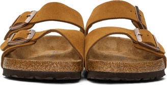 Birkenstock Tan Regular Suede Soft Footbed Arizona Sandals