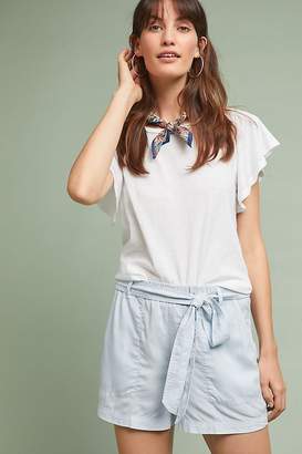 Cloth & Stone Belted Chambray Shorts