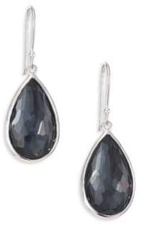 Ippolita Rock Candy Hematite, Clear Quartz & Sterling Silver Doublet Pear Drop Earrings