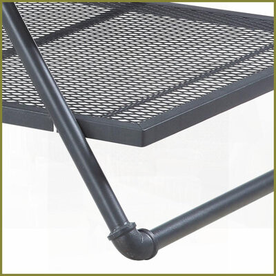 17 Stories Oak & Sandy Grey Industrial Rustic Coffee Table – Sturdy Wood-Metal Build with Space-Saving Mesh Shelf