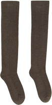 Brown Cotton Knee-High Socks 