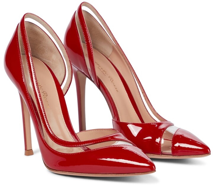red patent heels