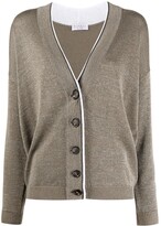 Thumbnail for your product : Brunello Cucinelli Monili Trim Long-Sleeved Cardigan