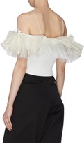 Thumbnail for your product : Angel Chen Double Layer Pleated Ruffle Off-shoulder Top