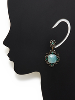 Thumbnail for your product : Aquamarine & Emerald Geometric Filigree Double Drop Earrings