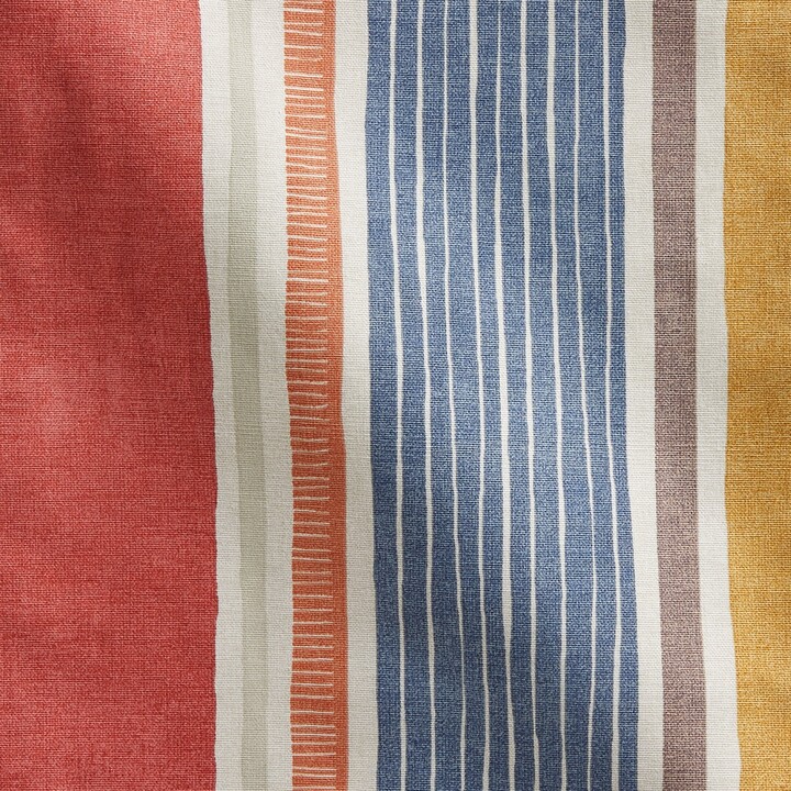 Dunelm Marcel Made to Measure Fabric By the Metre Orange/Blue/White