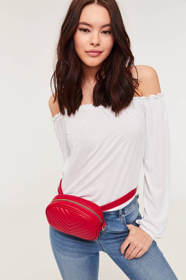 steve madden chevron quilted fanny pack