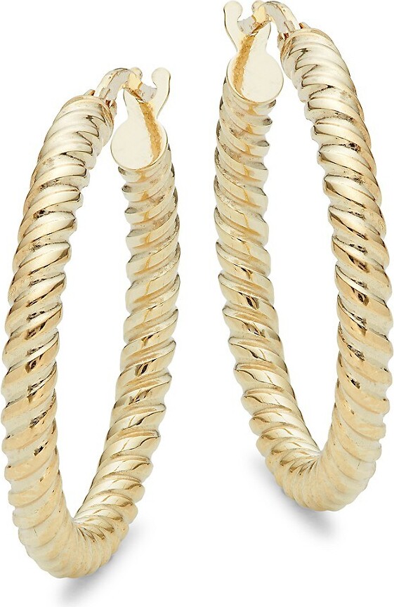 Gold Twisted Hoop Earrings | ShopStyle