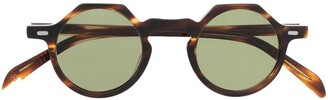 Lesca Tortoise Round-Frame Sunglasses