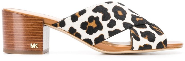 michael kors leopard mules