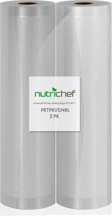 Nutrichef Vacuum Sealer Bags - Universal Air Vac Sealing Bags, 2 Rolls, 100' Total Length