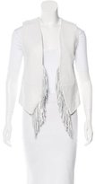 Thumbnail for your product : Rebecca Minkoff Fringe-Trimmed Leather Vest w/ Tags