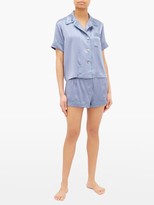 Thumbnail for your product : Araks Tia Piped Silk Pyjama Shorts - Blue