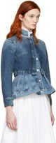 Thumbnail for your product : Alexander McQueen Blue Denim Peplum Jacket