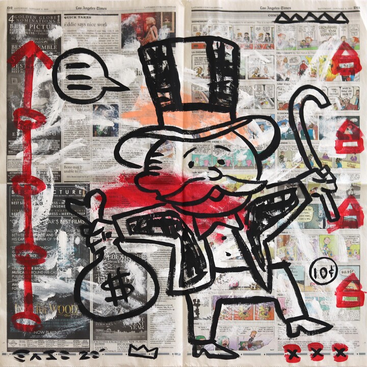 Gary John, "Money Bags Walking" Original Monopoly Man Street Art by Gary John, 2020