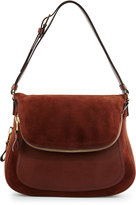 Thumbnail for your product : Tom Ford Jennifer Medium Suede/Leather Shoulder Bag, Nutmeg