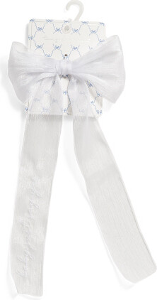 TJMAXX Bridal Baby Just Say Yes Embroidered Bow Barrette
