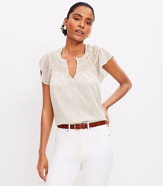 loft white lace top