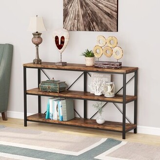 SPJSLP-BS-TV005-CA SogesPower 59 inch TV Stand Entertainment Center for TV End Table Console Table with 2-Tier Storage Shelves and 2 Large Drawers for Living Room