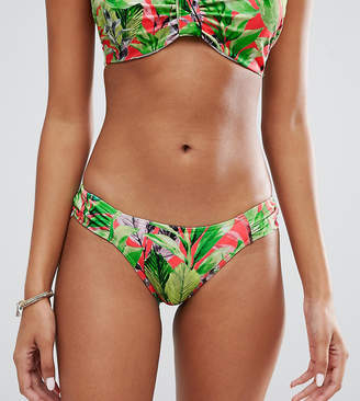 ASOS FULLER BUST Exclusive Forest Palm Tab Side Bikini Bottom