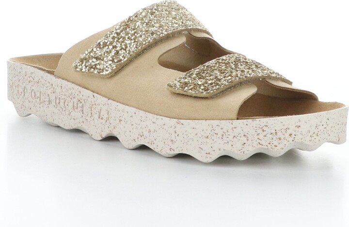 Fly London Asportuguesas Faux Suede/Glitter Slip-On Sanda