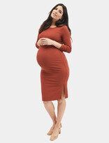 Thumbnail for your product : Motherhood Maternity Long Sleeve Ribbed Maternity Dress