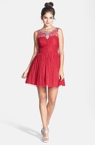 Thumbnail for your product : Steppin Out Deep V-Back Party Dress (Juniors)